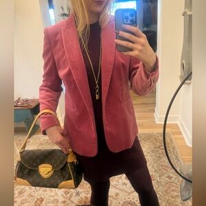 J. Crew Rich Pink Cotton Velvet Blazer-absolutely gorgeous!